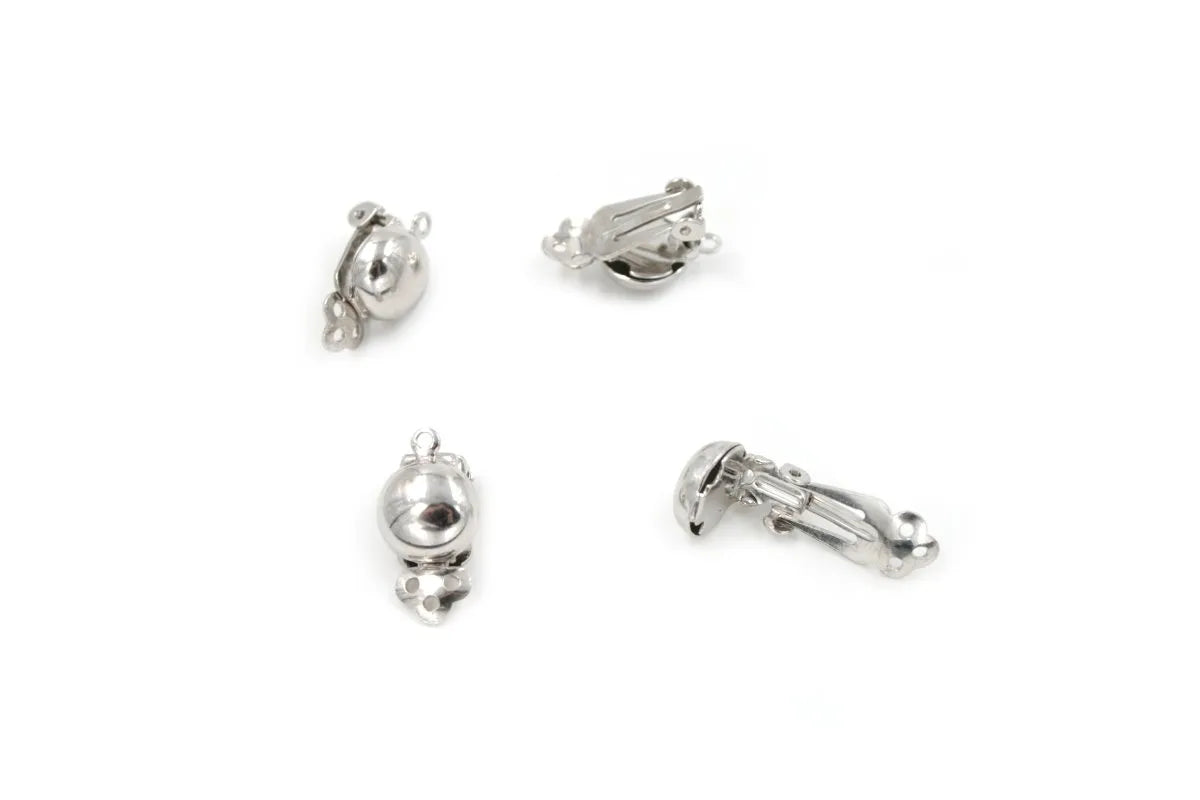 Argento 925‰ orecchini clips semisfera