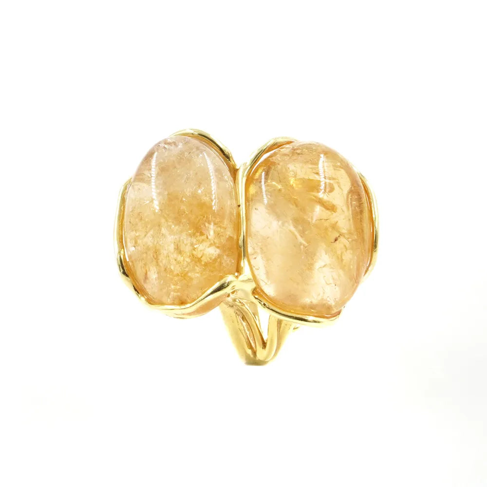 Anello in Arg.925 Dorato con Quarzo Citrino