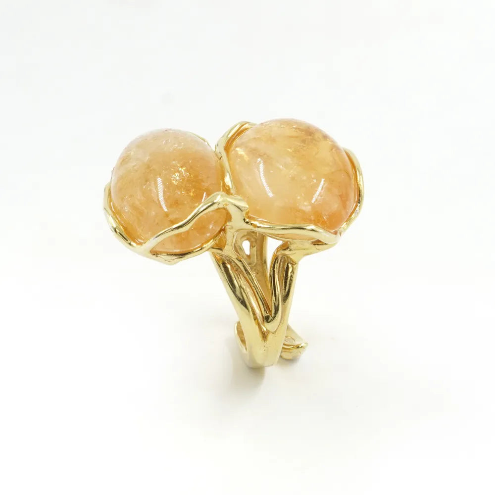 Anello in Arg.925 Dorato con Quarzo Citrino