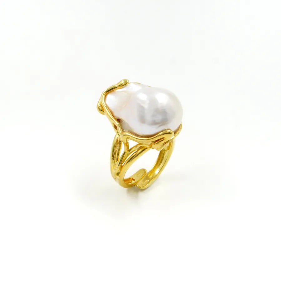 Anello in Arg.925 con Perla Barocca