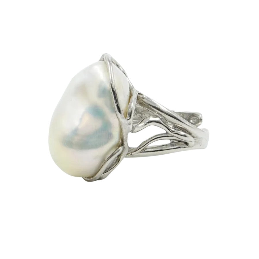 Anello in Arg.925 con Perla Barocca