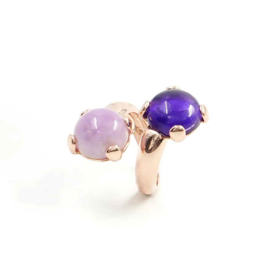 Anello in Arg.925 Rosato con Ametista e Kunzite