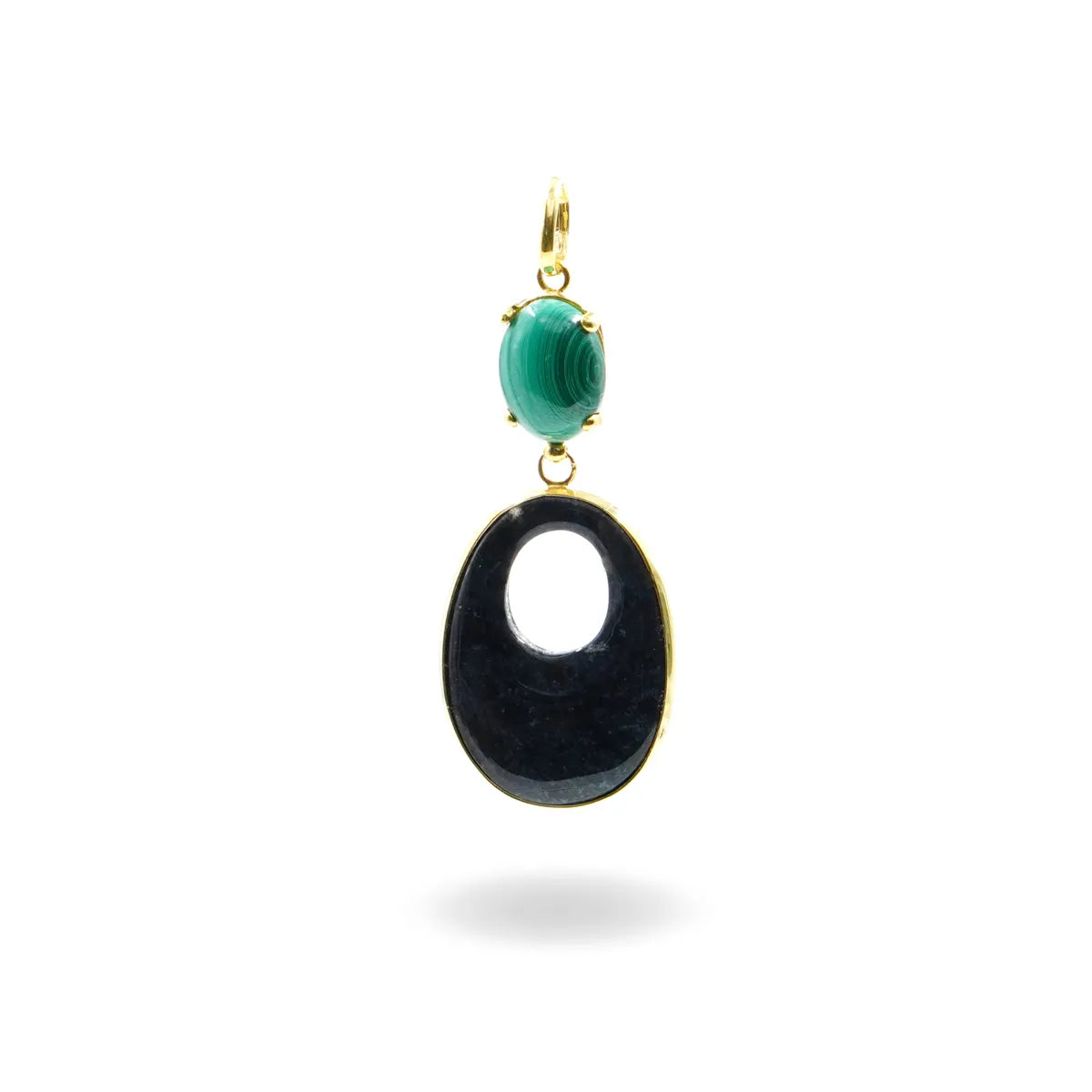Pendente in Arg.925 con Malachite e creole di Agata