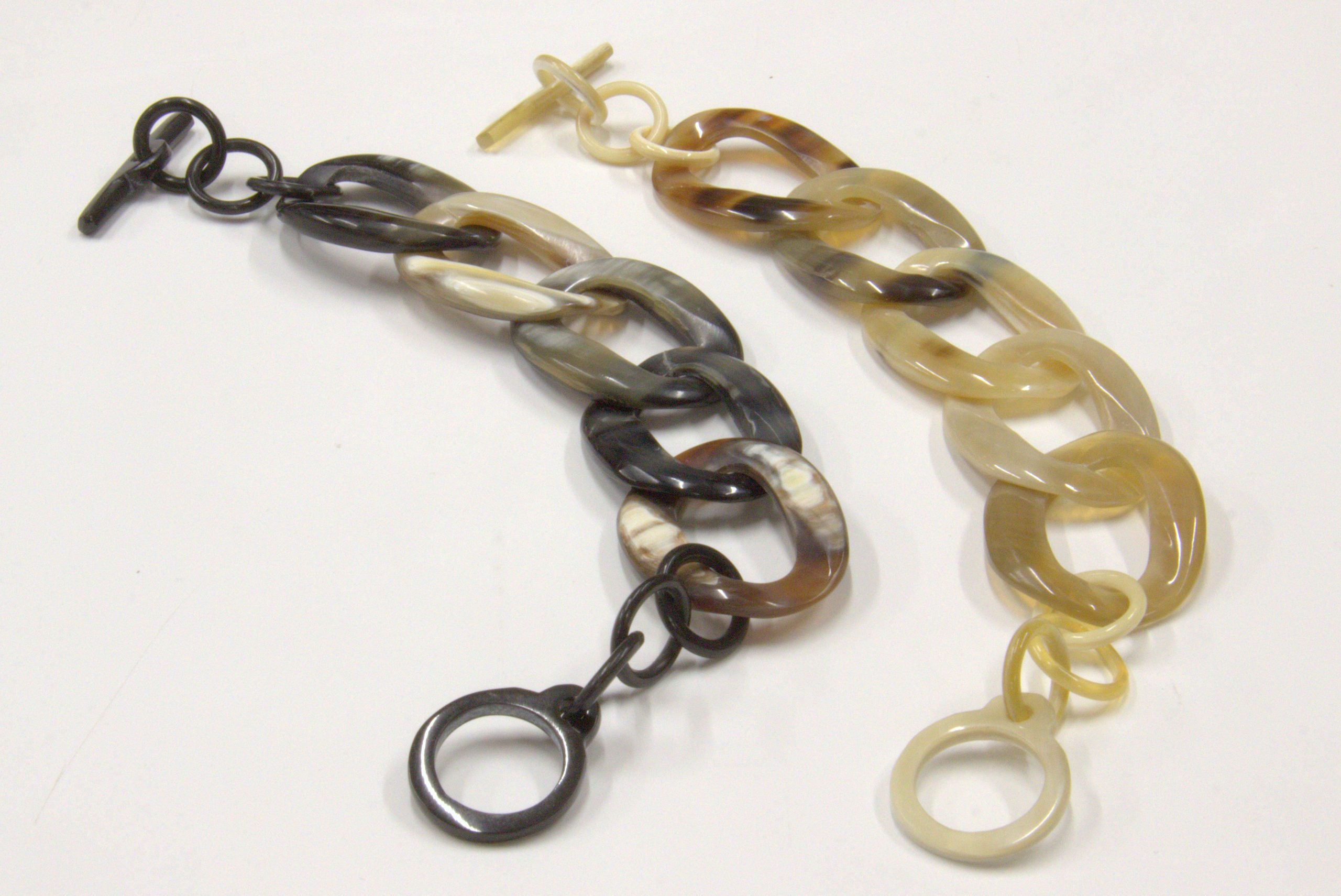 Bracciale a catena in Corno Naturale