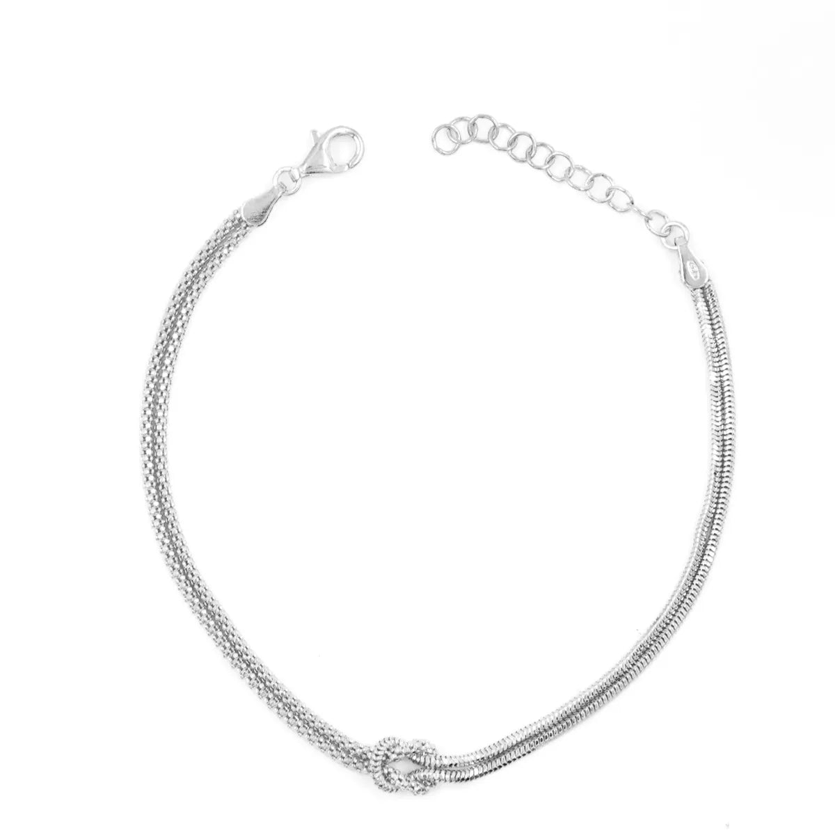 Bracciale in Arg.925 catena coreana annodata