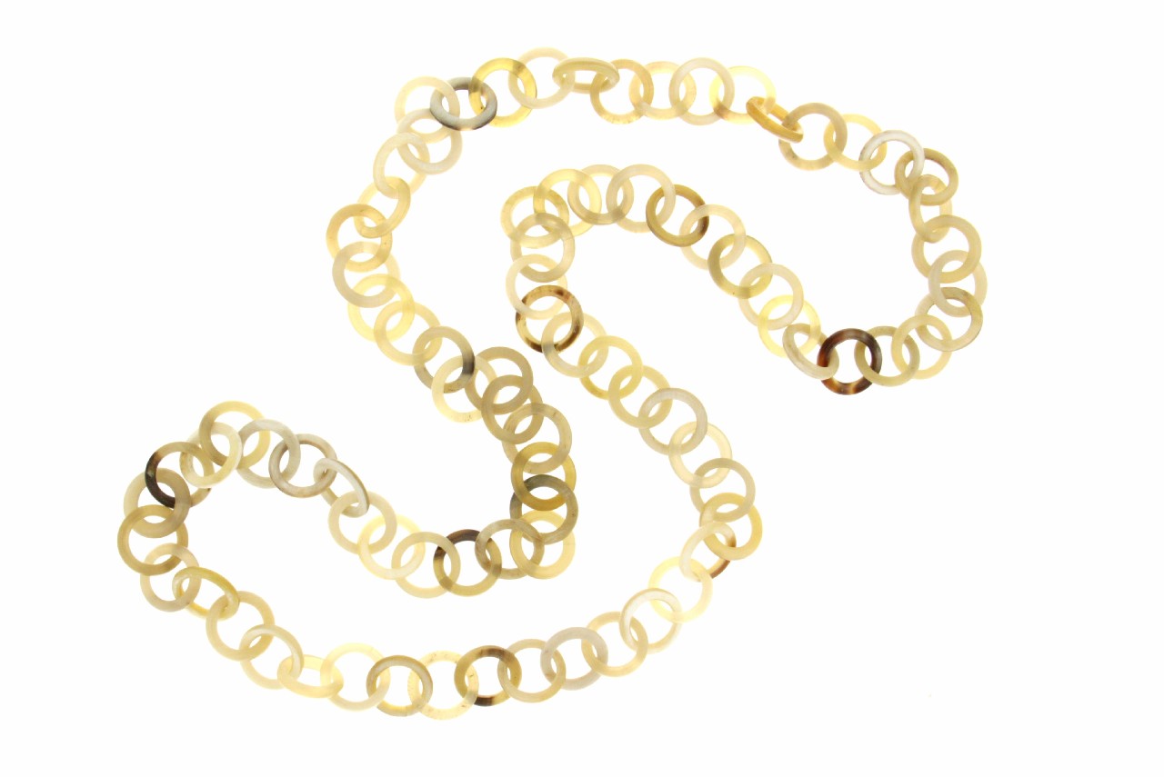 Collana lunga chain in Corno Naturale