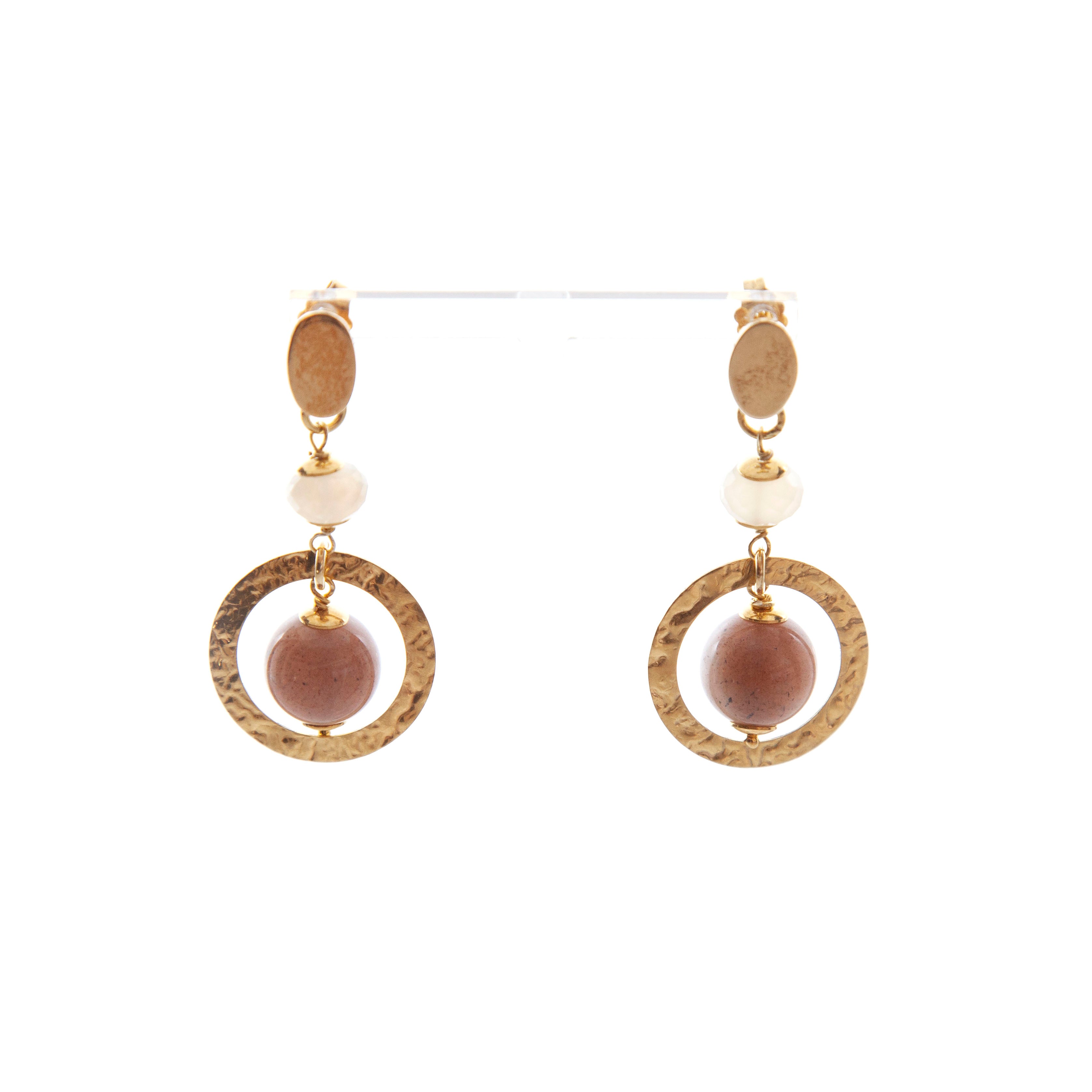 Orecchini in Pietra di Luna multicolor e Argento 925