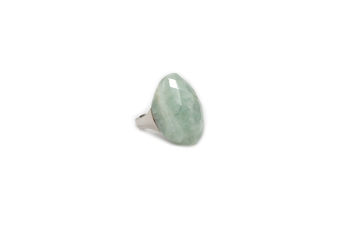 Anello in Arg.925 con spola di Quarzo Tormalinato ovale