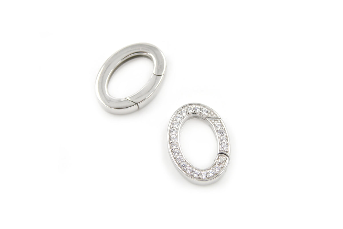 Argento chiusura Anello ovale 21x16mm