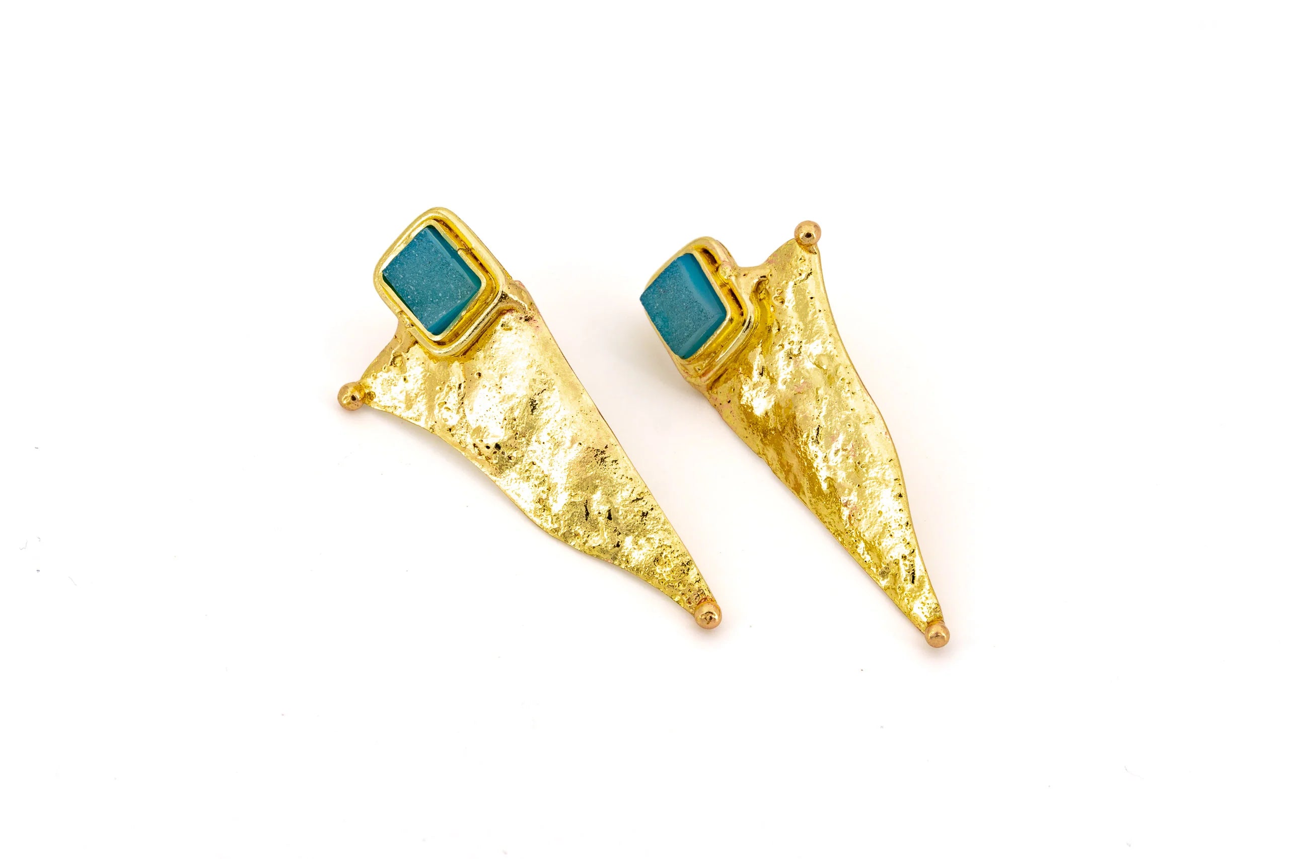 Orecchini in Ottone e Pietre Naturali