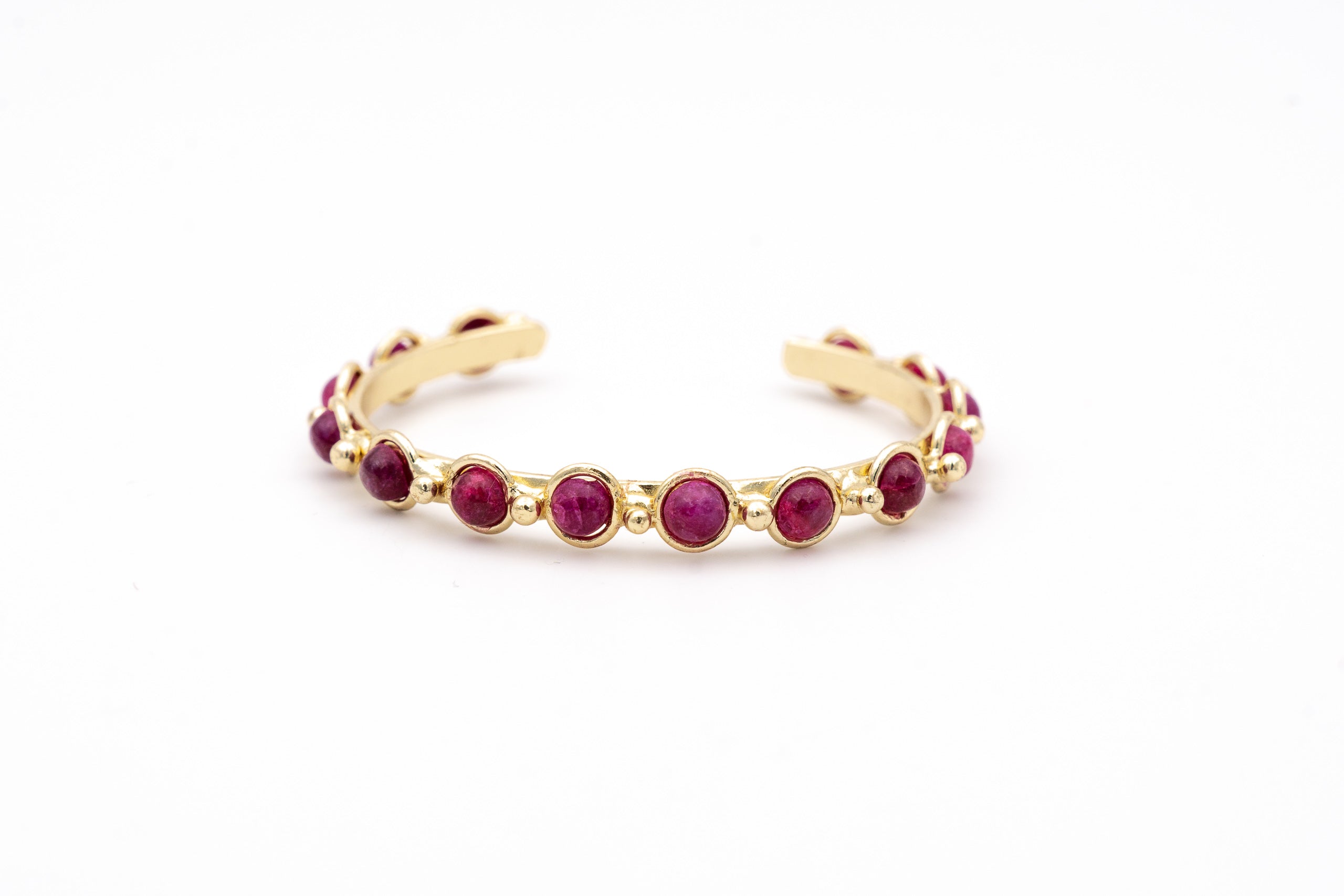 Bracciale ottone multi pietre Rubino