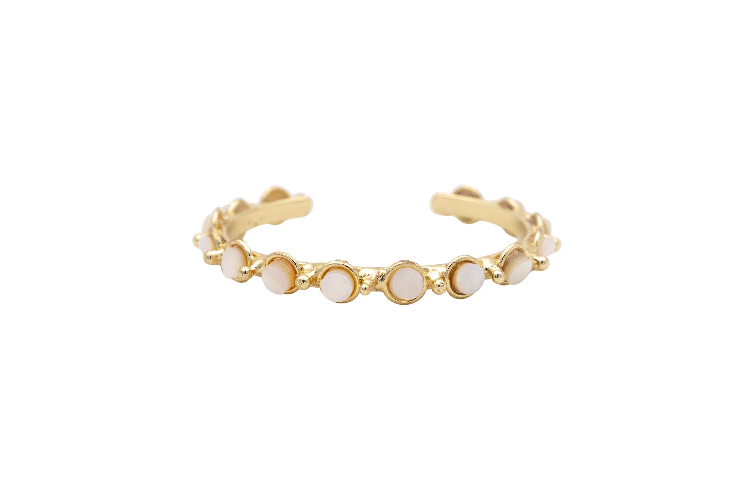 Bracciale ottone multi pietre Madreperla