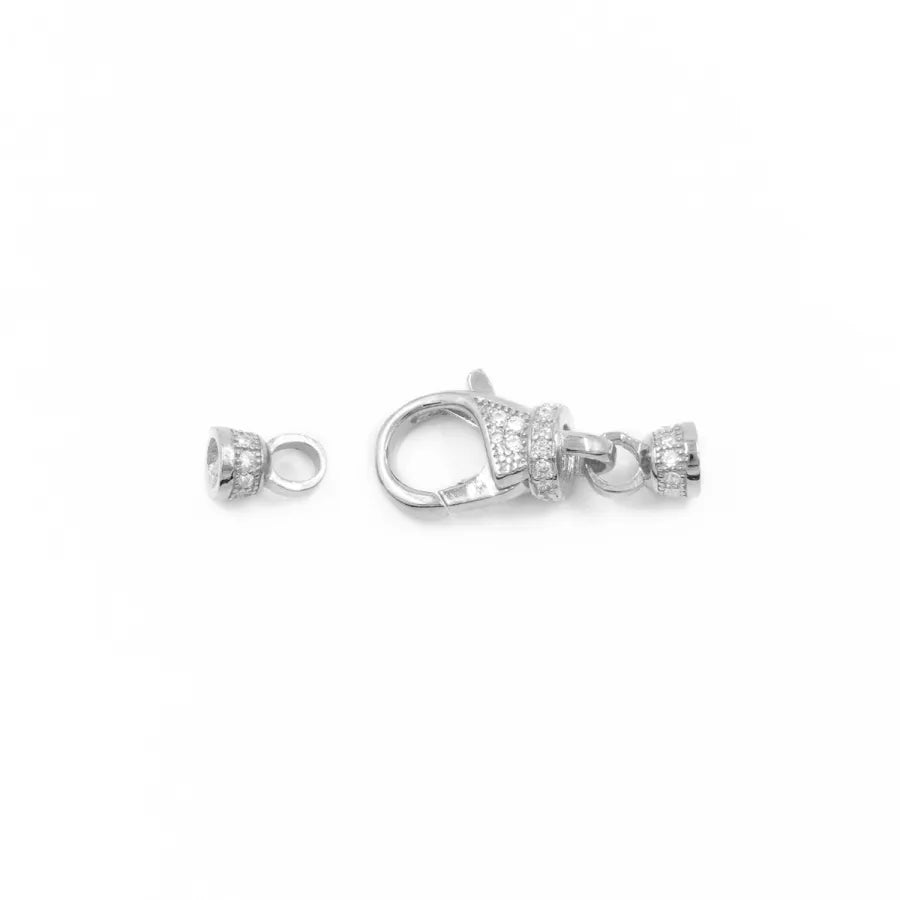 Argento 925 chiusura con zirconi 20x5mm coppa 4mm