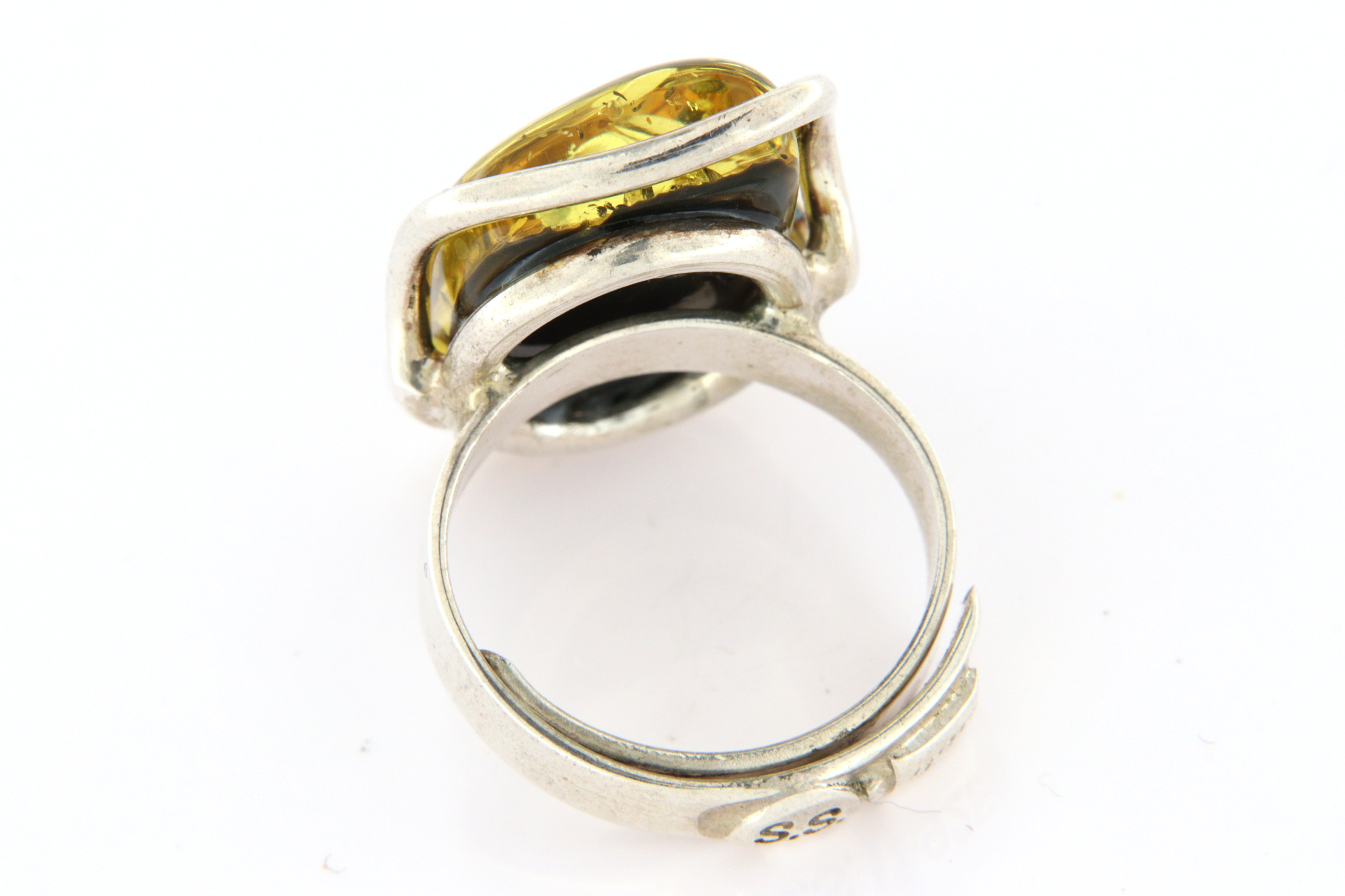 Anello in Arg.925 e Ambra Baltica verde