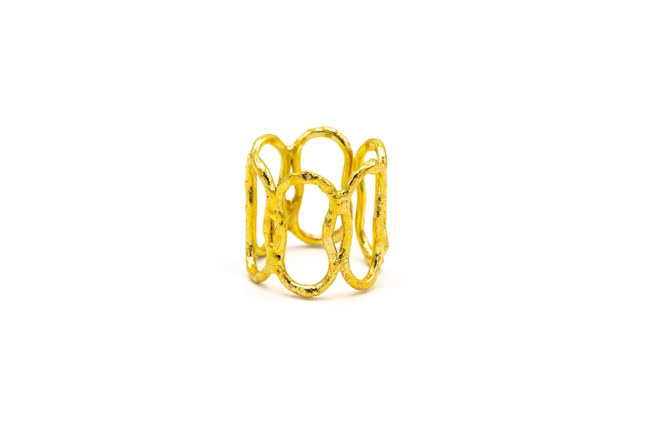 Anello multi onde aperto in Ottone