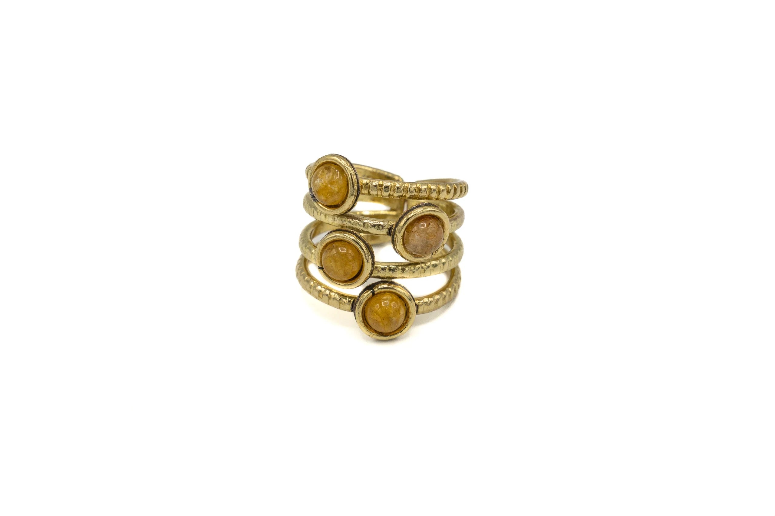 Anello in Ottone e Diaspro dorato
