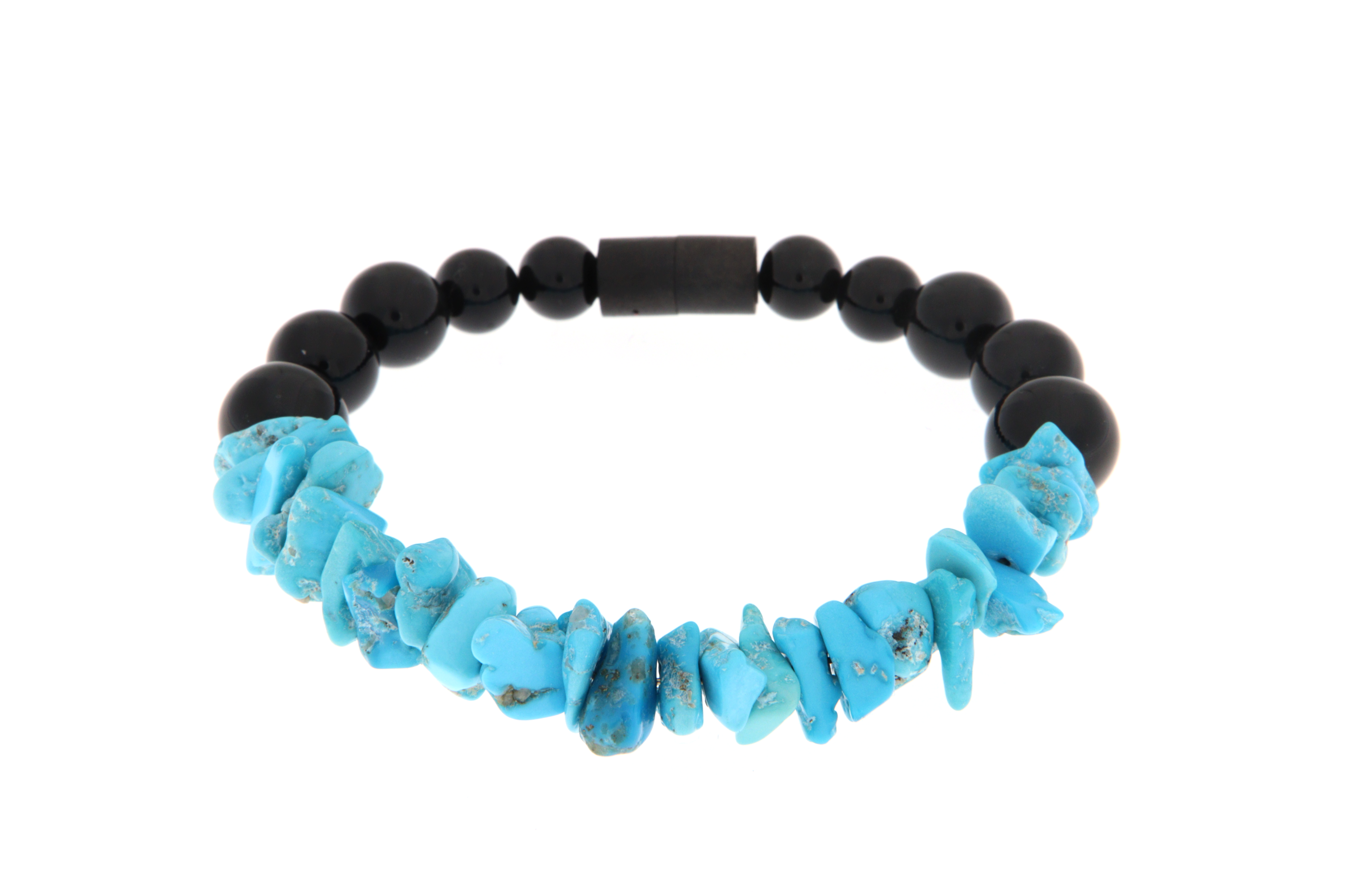 Bracciale in Ebano, Onice e Turchese Naturale