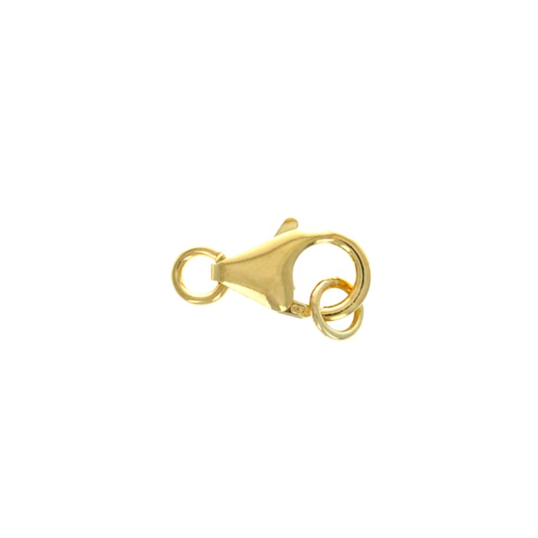 Moschettone in Argento Dorato 925‰ ø 12x7 mm per la Realizzazione di Gioielli