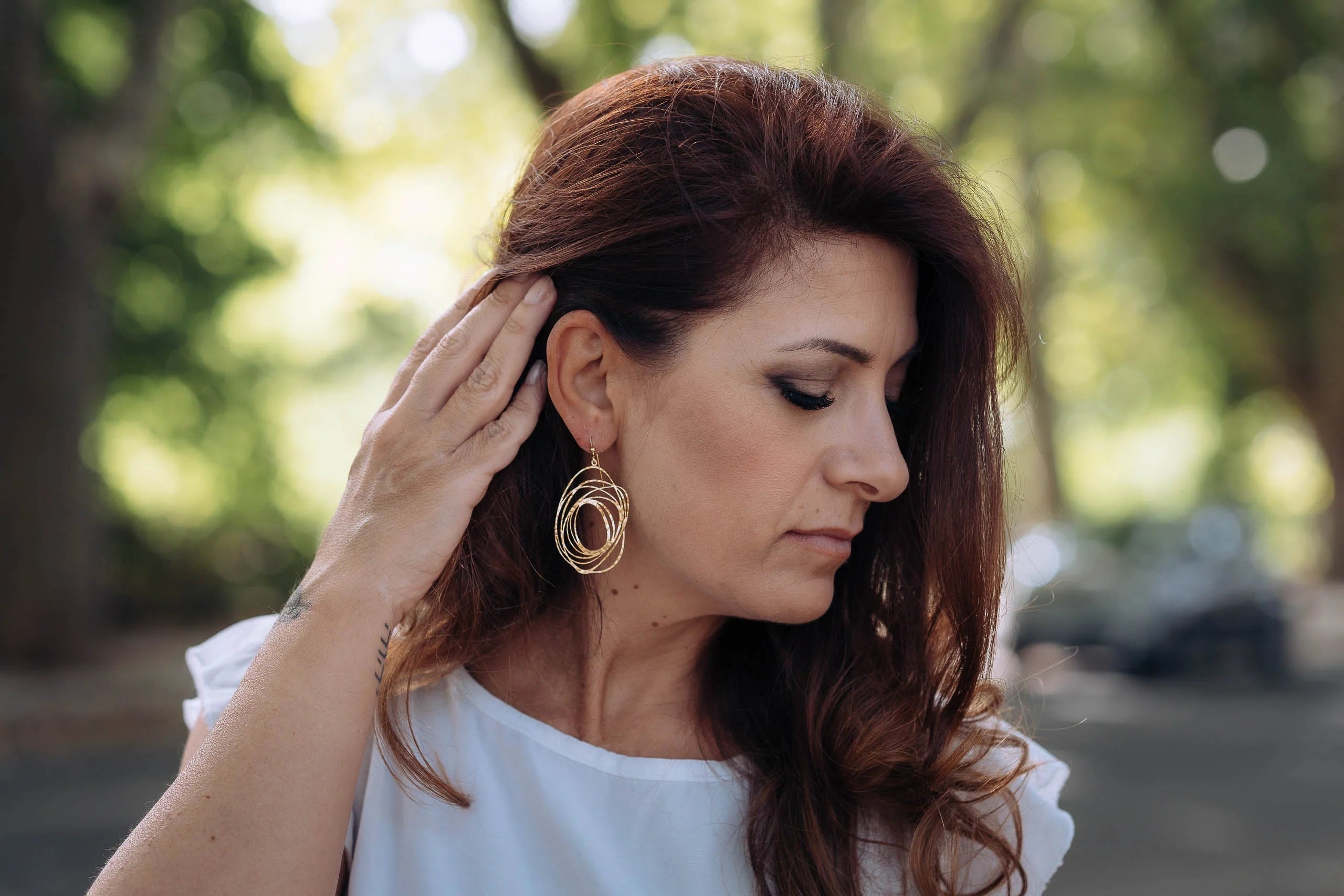 Orecchini intrecciati in Ottone