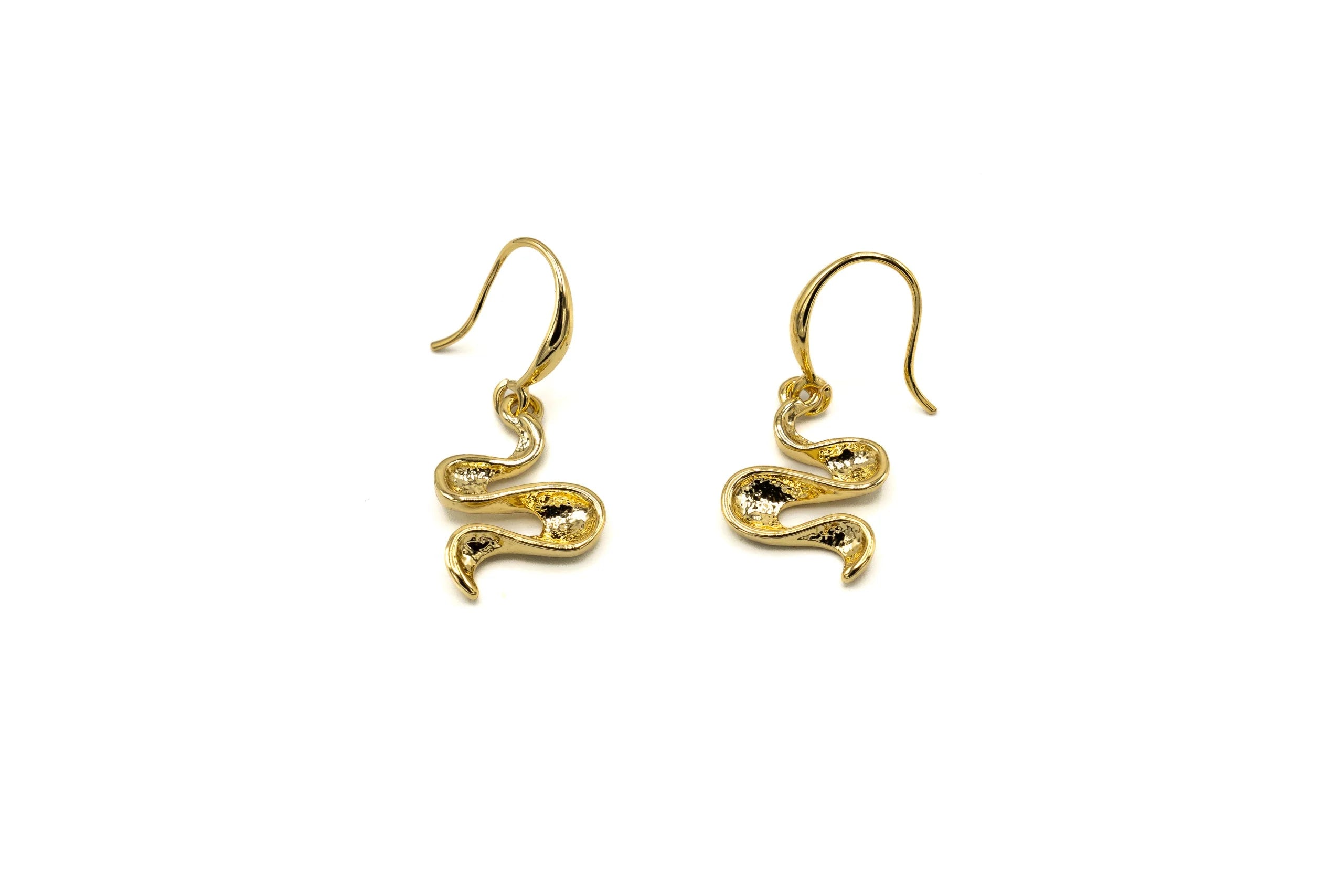 Orecchini serpente onde in Ottone