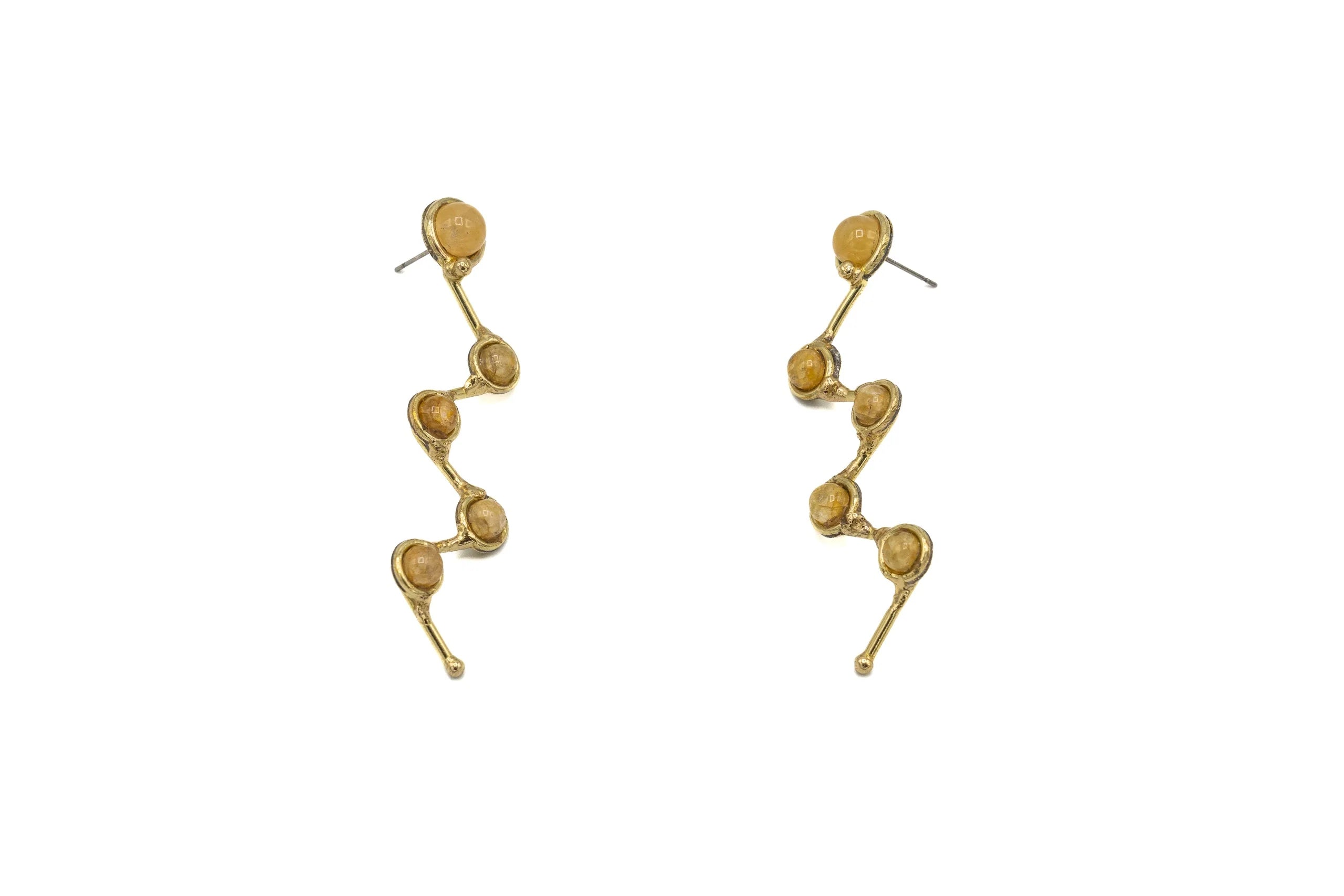 Orecchini in Ottone e Pietre Naturali