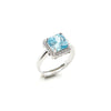 Anello in Arg.925 con Zircone ottagonale e giro di Zirconi bianchi