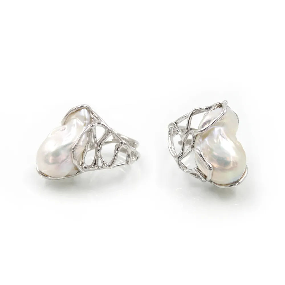 Anello in Arg.925 con Perla Barocca