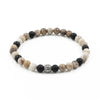 Bracciale Elastico con Agata nera, Astrophilite e elemento in Arg.925