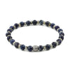 Bracciale Elastico con Diaspro Imperiale blu, Labradorite e elemento in Arg.925