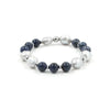 Bracciale elastico con Dumortierite, Perla e Ematite