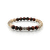 Bracciale elastico con Occhio di Tigre rosso, Opale Africano ed elemento in Arg.925