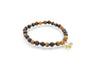 Bracciale elastico con Occhio di tigre multicolor e Ematite