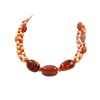 Collana di Perle con sassi in Agata Rossa a 3 fili