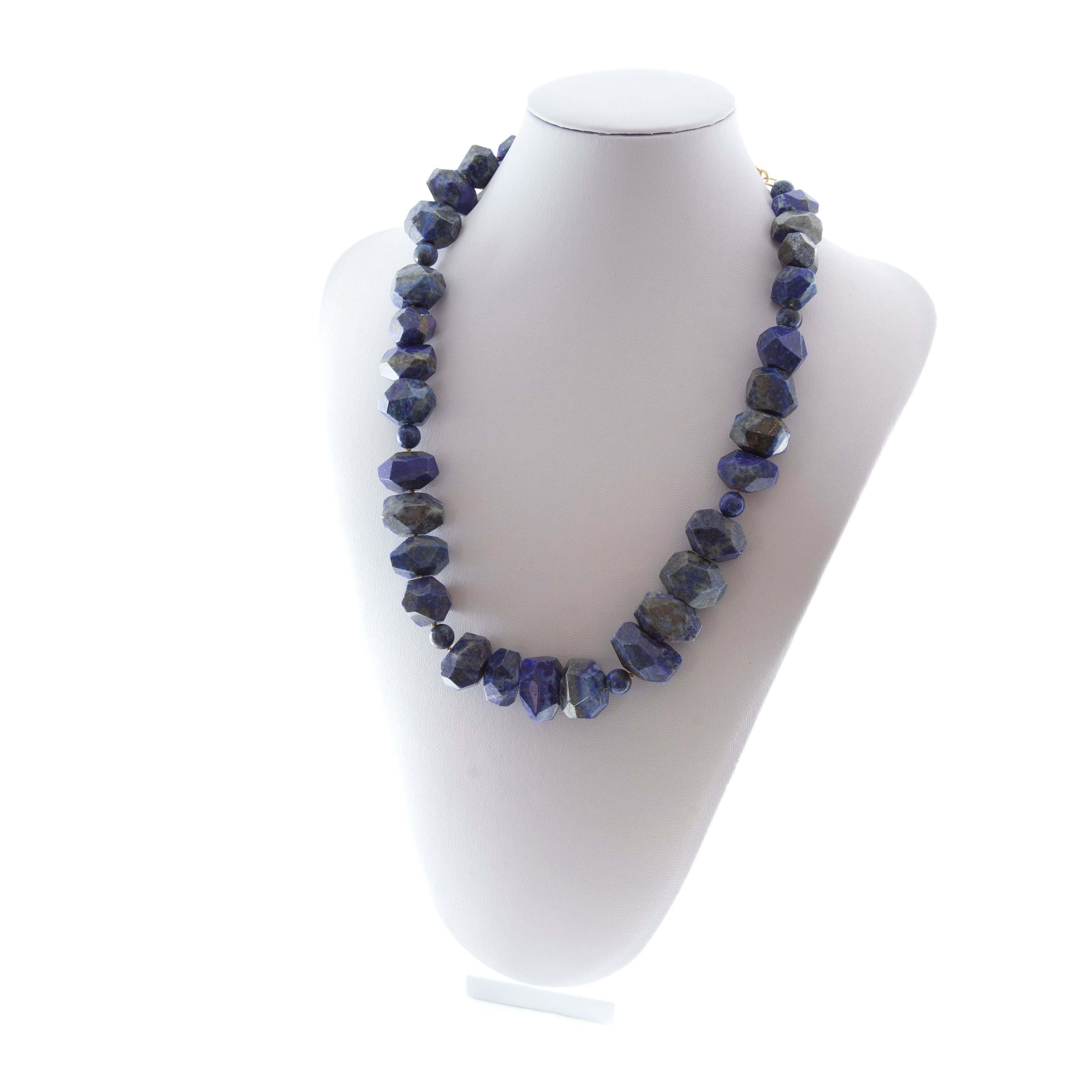 Collana in Lapislazzuli e Argento 925 Placcato Oro