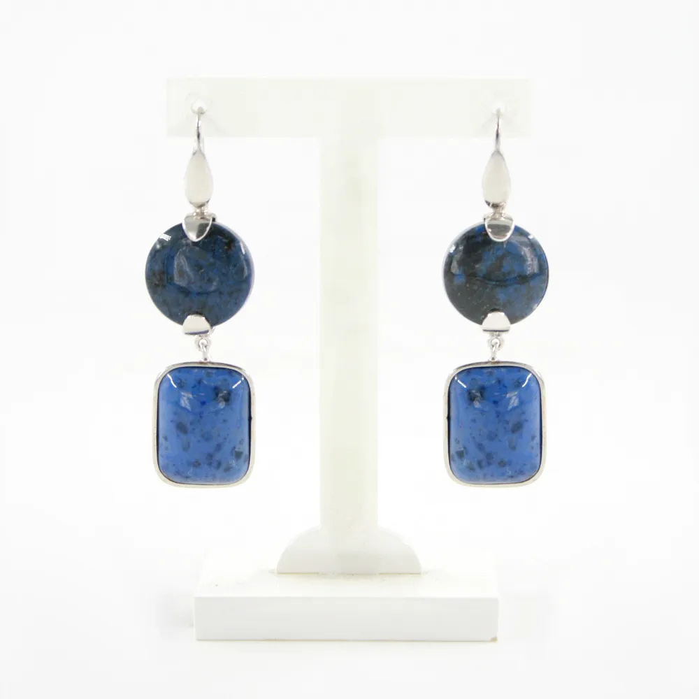 Orecchini in argento-925‰ con dumortierite