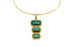 Choker ottone tre pietre Malachite
