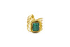 Anello con pietra naturale di Malachite in Ottone