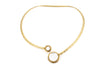 Collana choker con due pietre tonde di Madreperla in Ottone