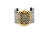 Bracciale in Ottone e Acciaio con Ametista verde (Prasiolite)