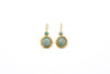 Orecchini in ottone con due pietre tonde in Amazzonite