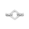 Argento 925 chiusura con zirconi quadrata 16mm coppa 6mm