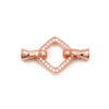 Argento 925 chiusura con zirconi quadrata 16mm coppa 6mm – Rosato