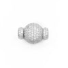 Argento 925 chiusura con zirconi sfera 14mm coppa 6,50mm