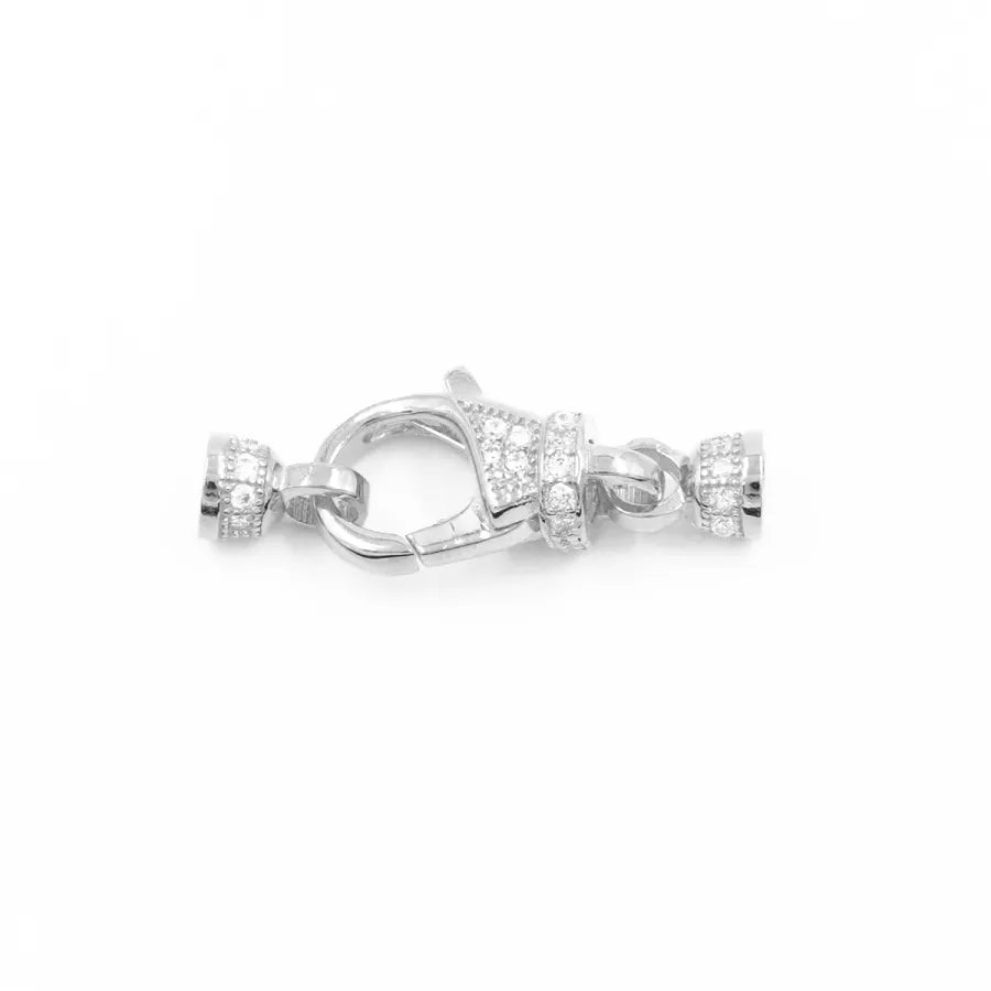 Argento 925 chiusura con zirconi 20x5mm coppa 4mm