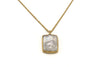 Collana in Ottone e Perla Rettangolare