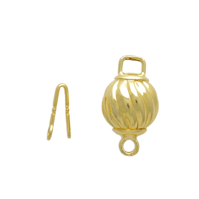 Chiusura per Collane a Pallina Ritorta in Argento 925‰ Dorato