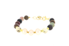 Bracciale in Arg.925 dorato, Ematite dorata, Tormalina e Perle